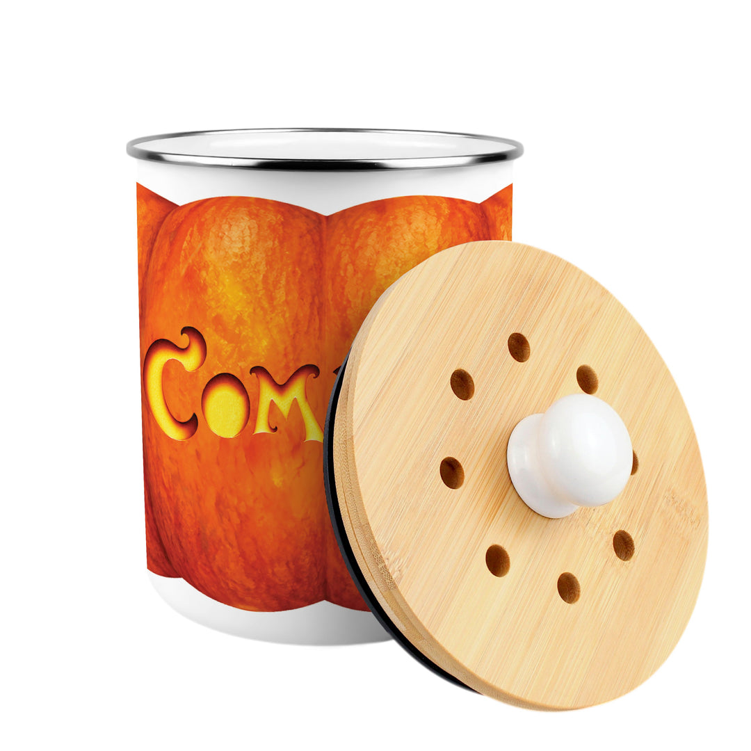Purely Home Carved Pumpkins Toller Compost Caddy