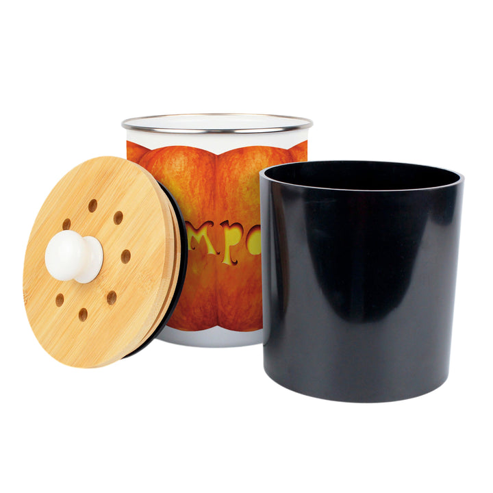 Purely Home Carved Pumpkins Toller Compost Caddy