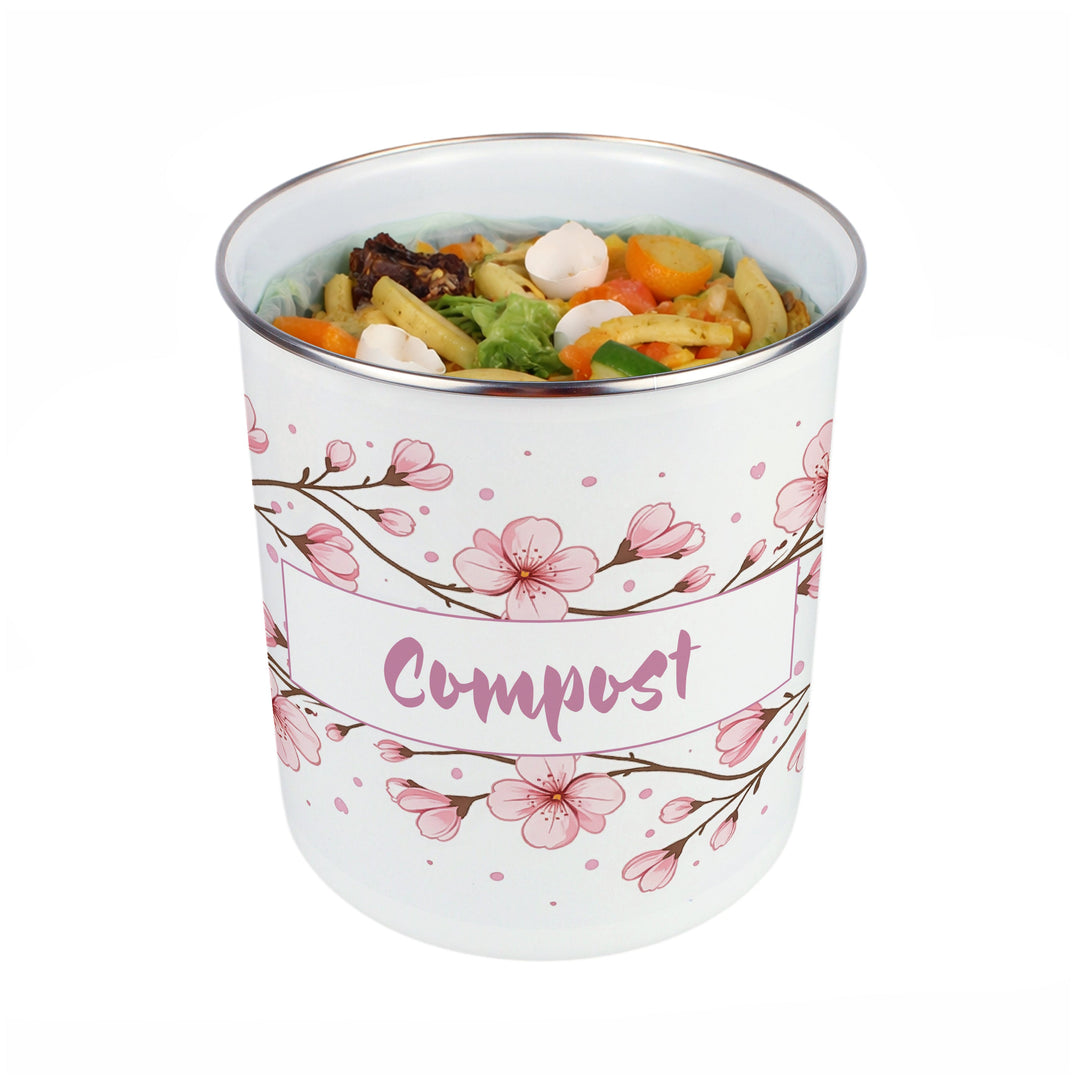 Purely Home Cherry Blossoms Toller Compost Caddy