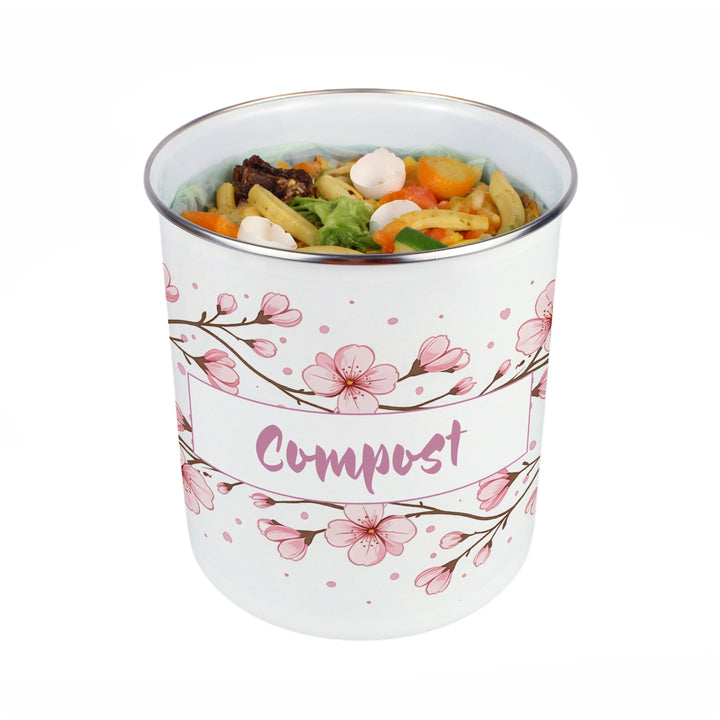 Purely Home Cherry Blossoms Toller Compost Caddy