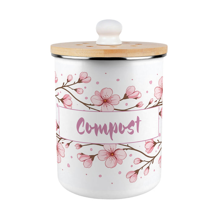 Purely Home Cherry Blossoms Toller Compost Caddy