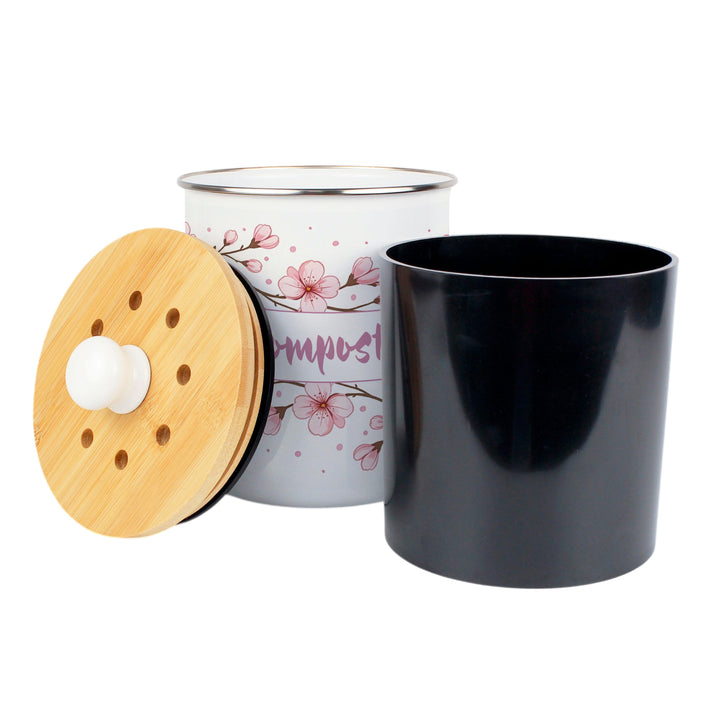 Purely Home Cherry Blossoms Toller Compost Caddy