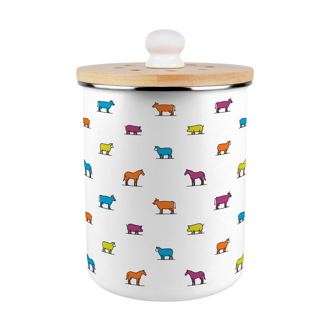 Purely Home Colourful Farm Animals Toller Compost Caddy