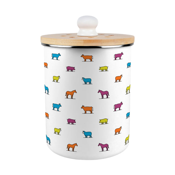 Purely Home Colourful Farm Animals Toller Compost Caddy