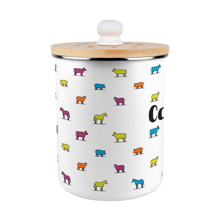 Purely Home Colourful Farm Animals Toller Compost Caddy