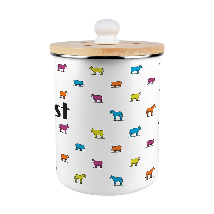 Purely Home Colourful Farm Animals Toller Compost Caddy