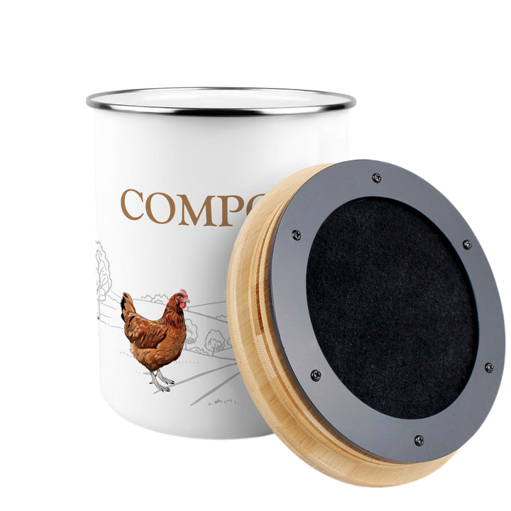 Purely Home Country Farm Animals Toller Compost Caddy