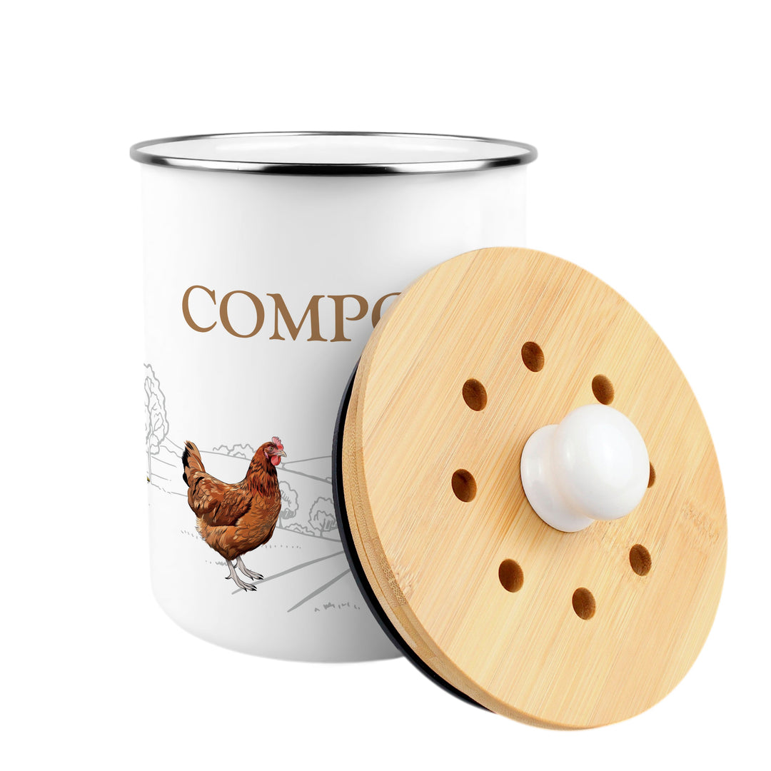 Purely Home Country Farm Animals Toller Compost Caddy