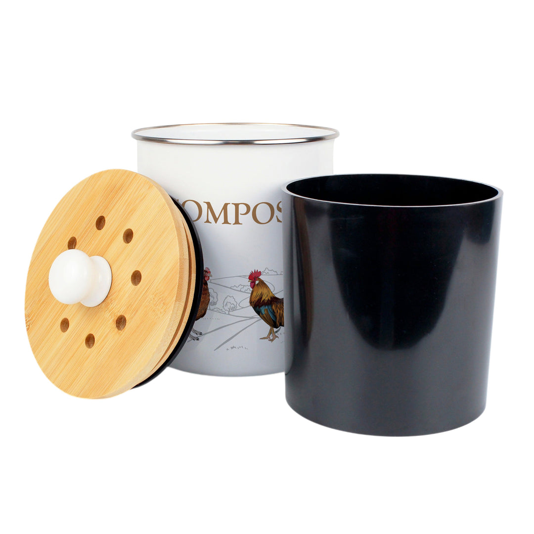 Purely Home Country Farm Animals Toller Compost Caddy