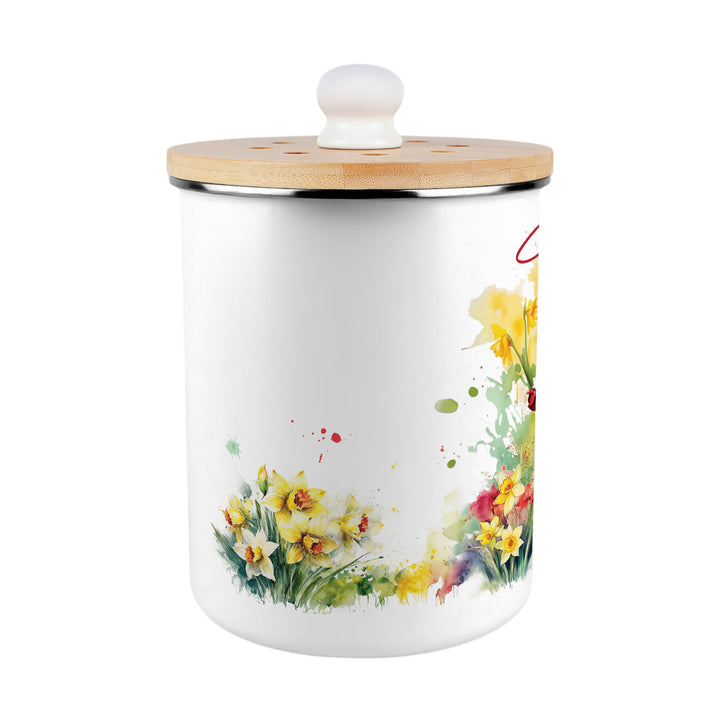 Purely Home Floral Welsh Dragon Toller Compost Caddy