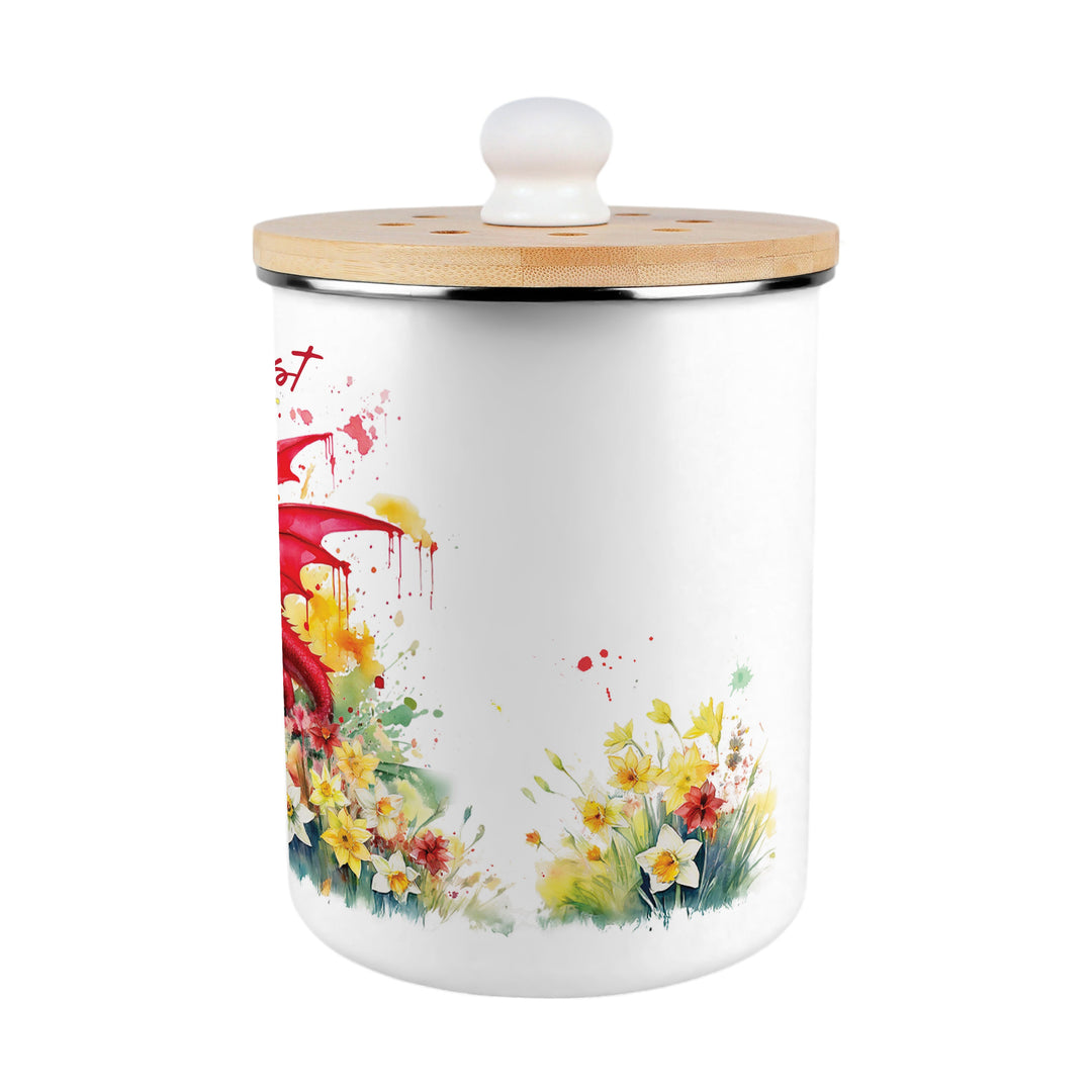 Purely Home Floral Welsh Dragon Toller Compost Caddy