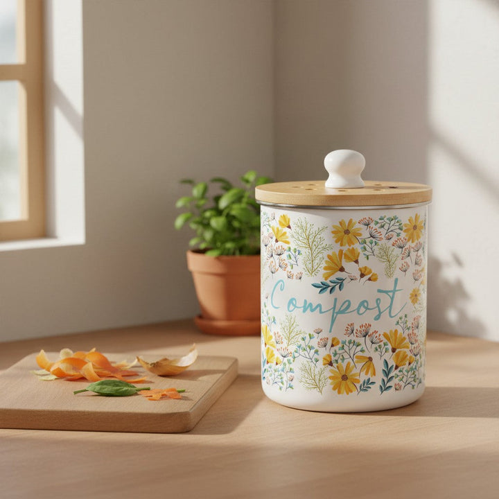 Purely Home Daisies Toller Compost Caddy