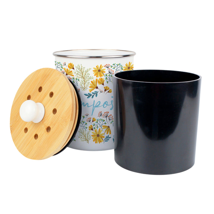 Purely Home Daisies Toller Compost Caddy