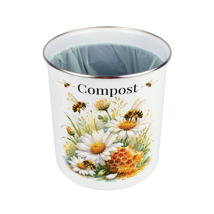 Purely Home Daisy Bees Toller Compost Caddy