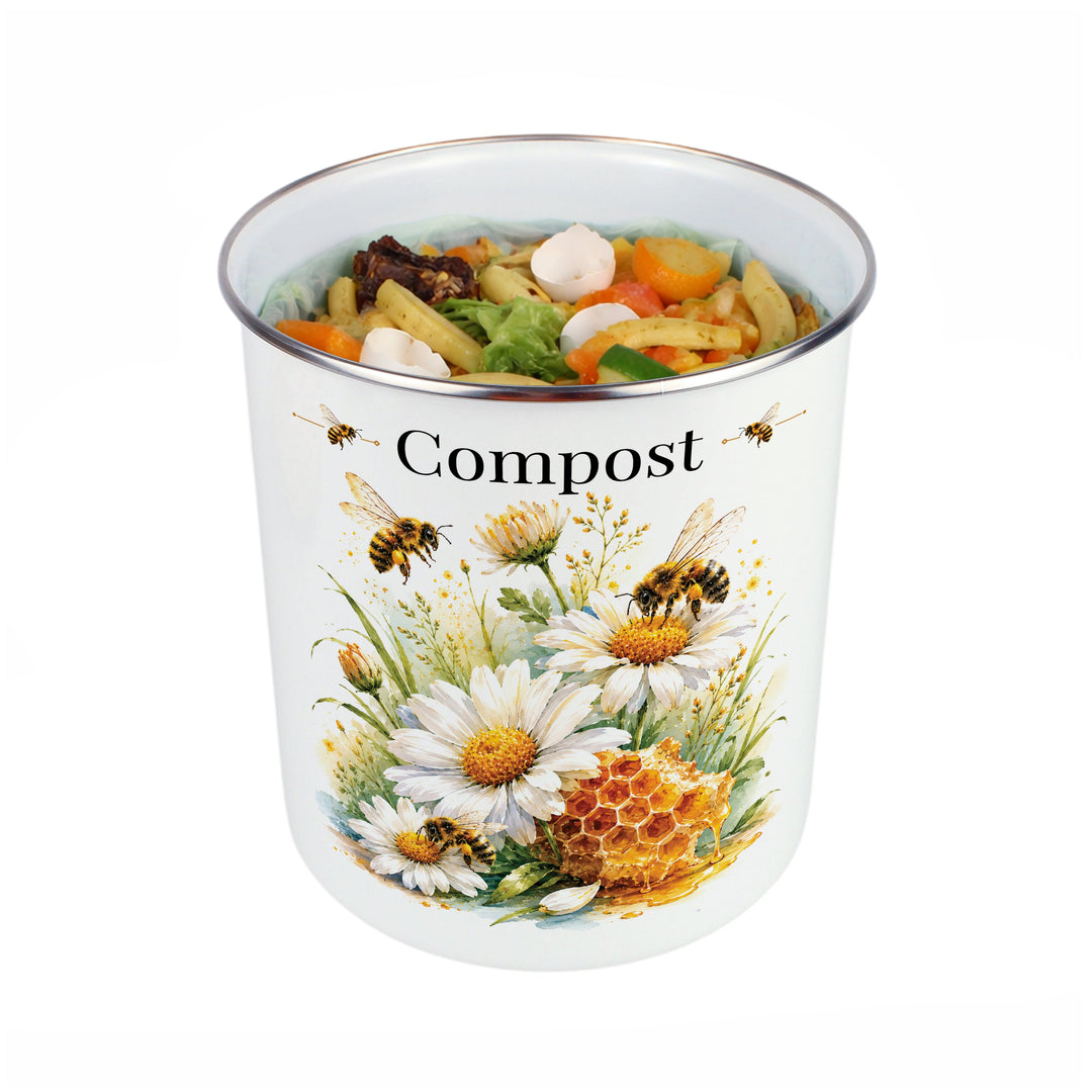 Purely Home Daisy Bees Toller Compost Caddy