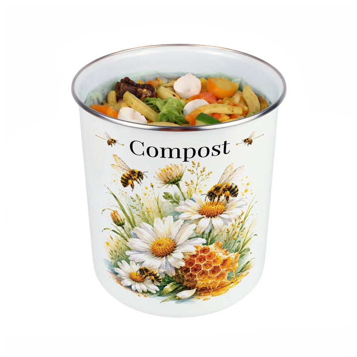 Purely Home Daisy Bees Toller Compost Caddy