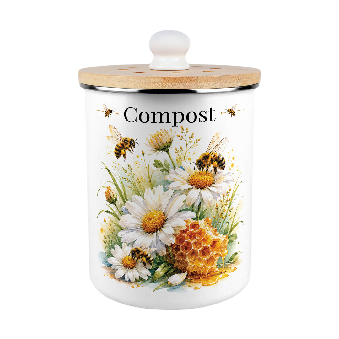 Purely Home Daisy Bees Toller Compost Caddy