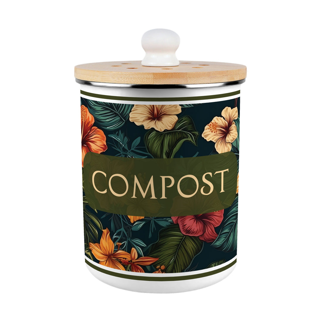 Purely Home Dark Hibiscus Toller Compost Caddy