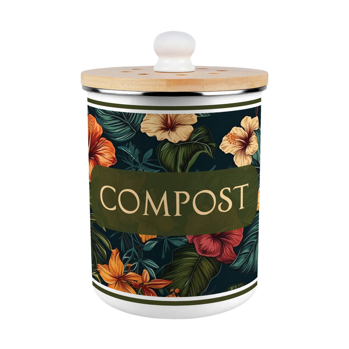 Purely Home Dark Hibiscus Toller Compost Caddy