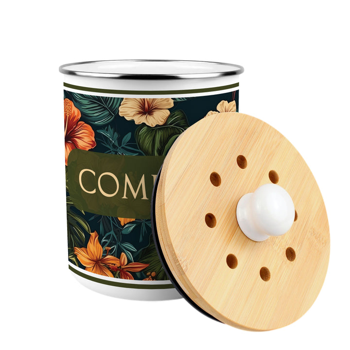 Purely Home Dark Hibiscus Toller Compost Caddy