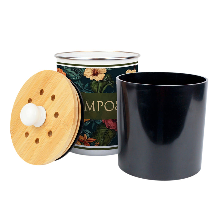 Purely Home Dark Hibiscus Toller Compost Caddy