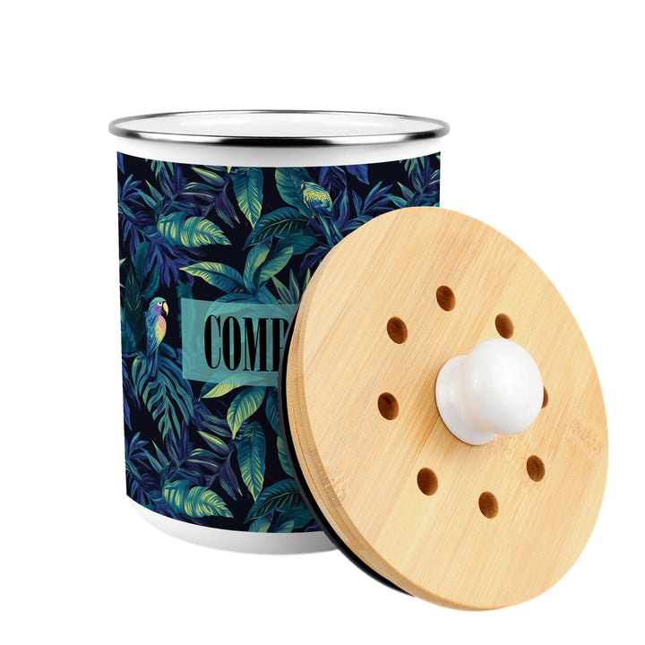 Purely Home Tropical Parrots Toller Compost Caddy