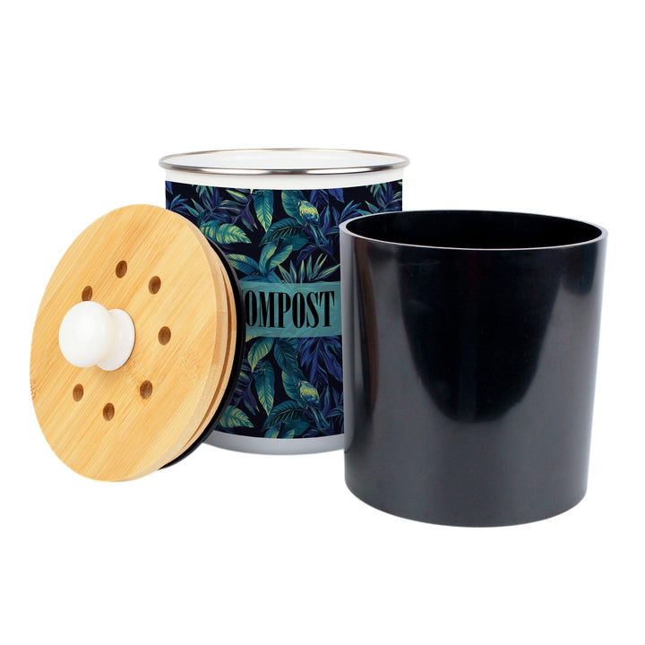 Purely Home Tropical Parrots Toller Compost Caddy