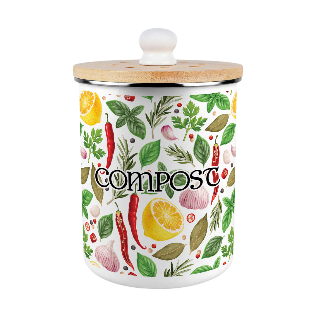 Purely Home Vibrant Herbs Toller Compost Caddy