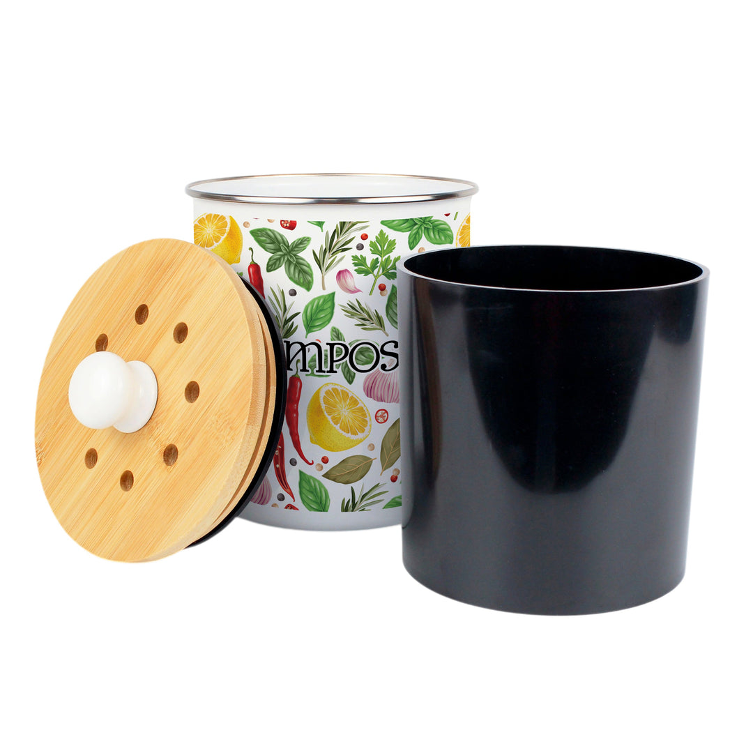 Purely Home Vibrant Herbs Toller Compost Caddy