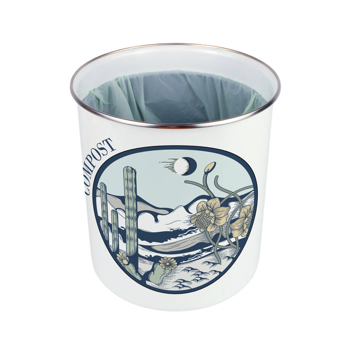 Purely Home Desert Flowers Toller Compost Caddy