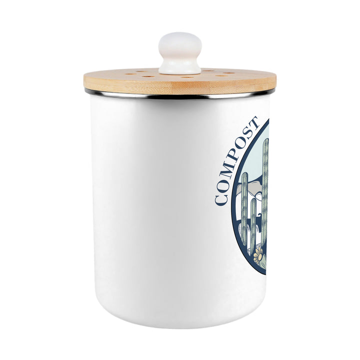 Purely Home Desert Flowers Toller Compost Caddy