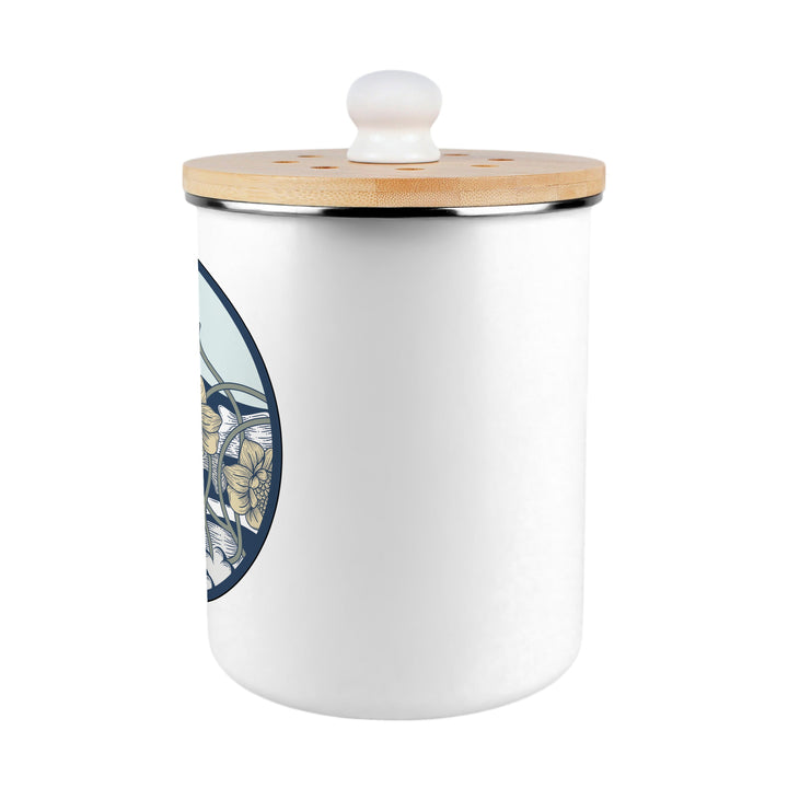 Purely Home Desert Flowers Toller Compost Caddy