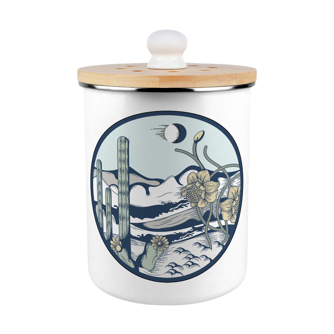 Purely Home Desert Flowers Toller Compost Caddy