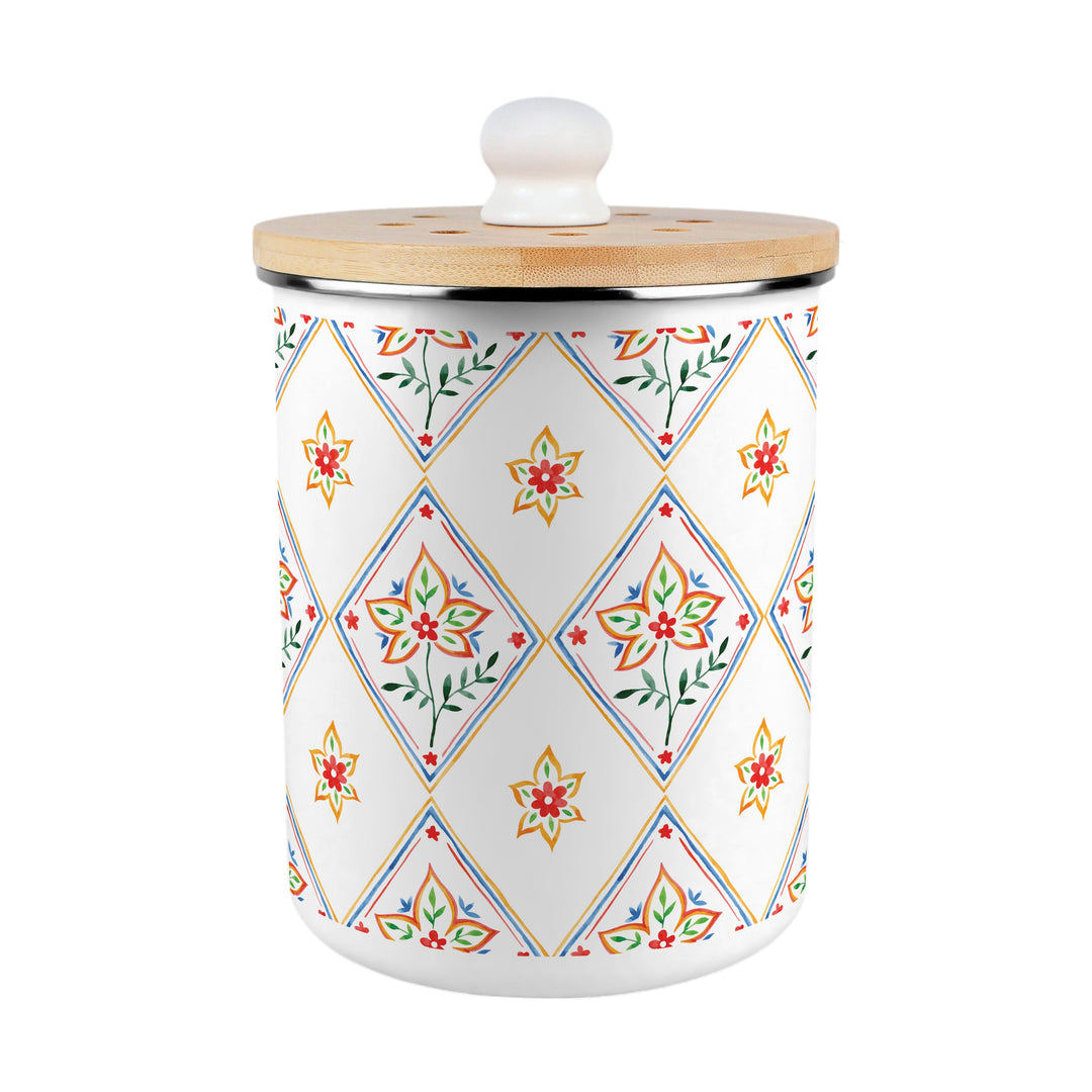 Purely Home Diamond Floral Toller Compost Caddy