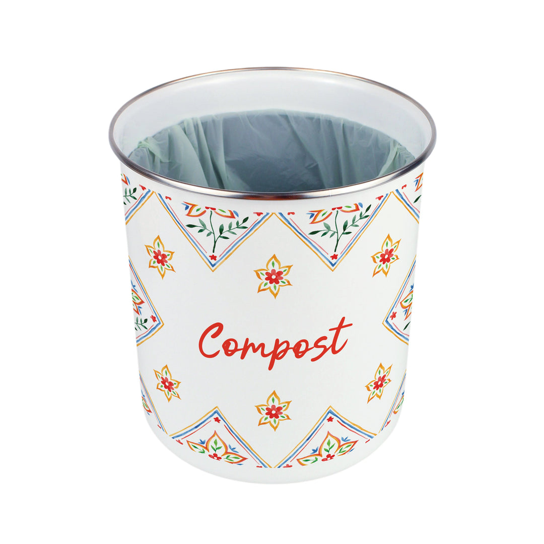 Purely Home Diamond Floral Toller Compost Caddy