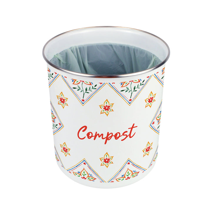 Purely Home Diamond Floral Toller Compost Caddy