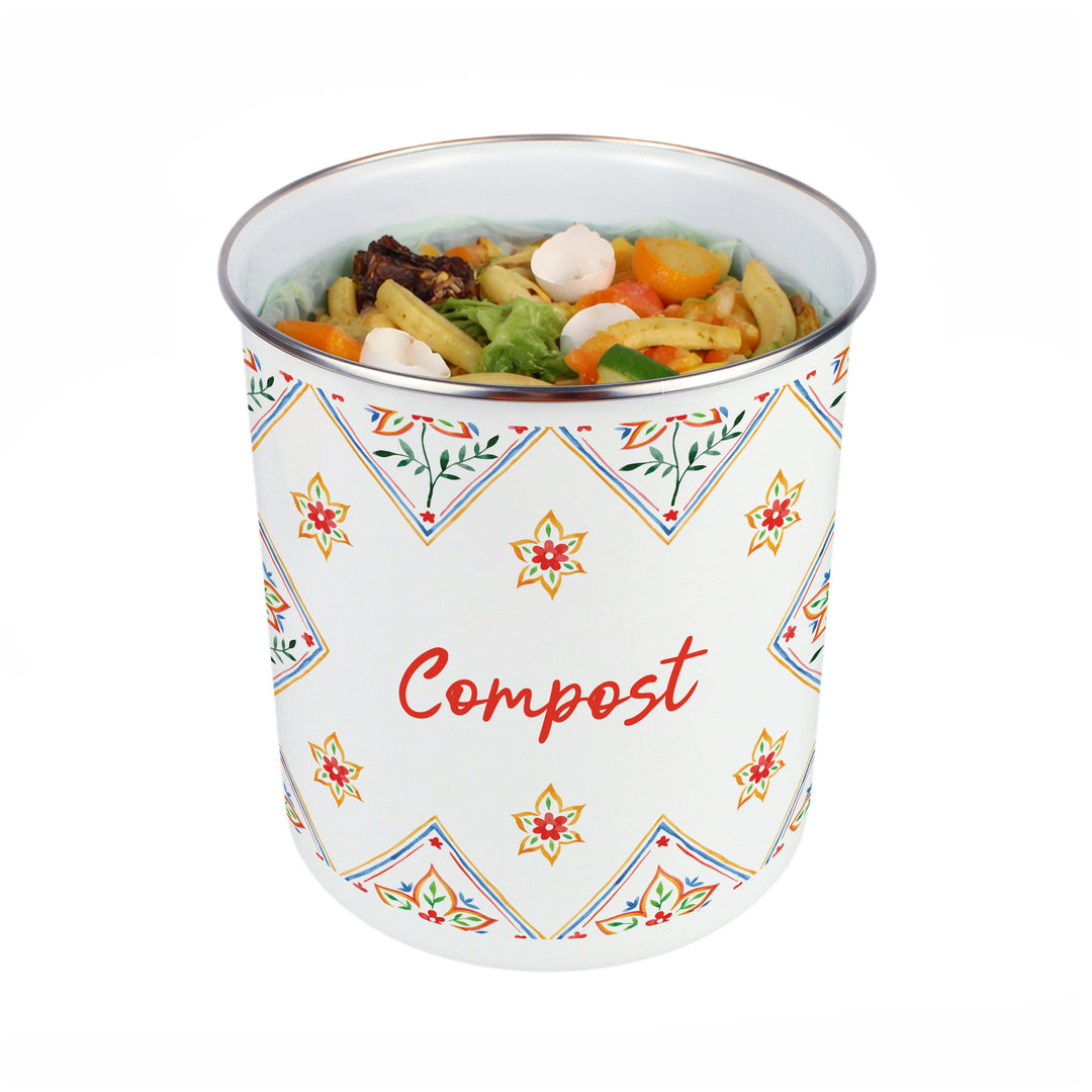 Purely Home Diamond Floral Toller Compost Caddy