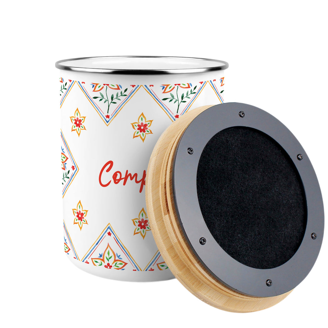 Purely Home Diamond Floral Toller Compost Caddy
