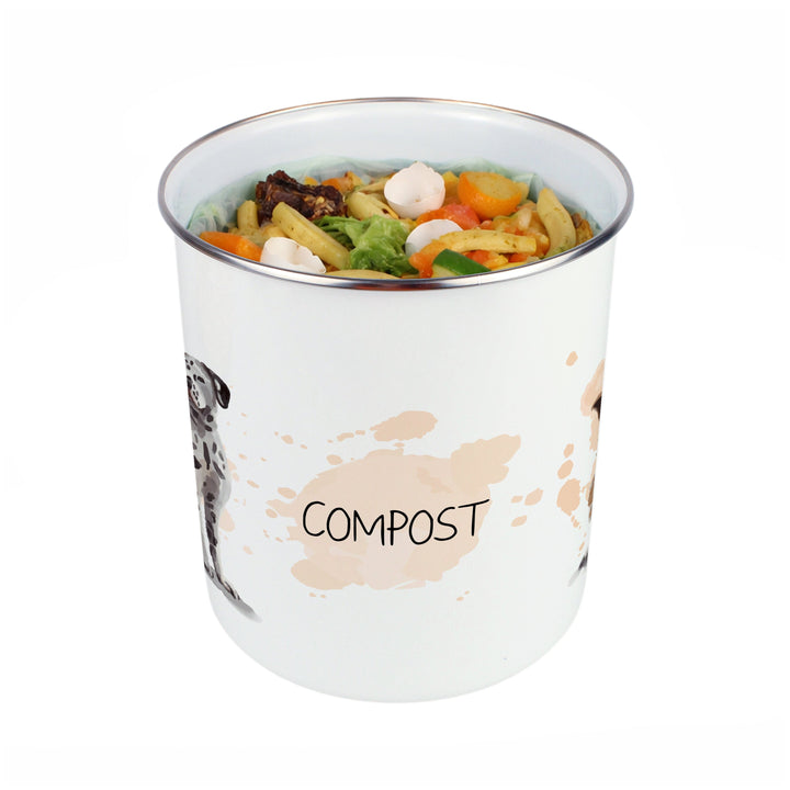 Purely Home Illustrated Dogs Toller Compost Caddy