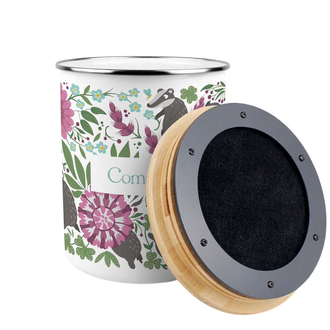 Purely Home Floral Badgers Toller Compost Caddy