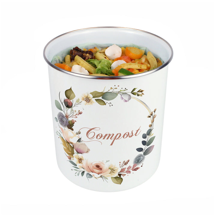 Purely Home Floral Wreath Toller Compost Caddy