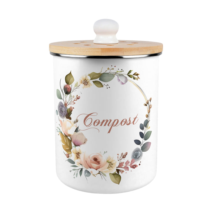 Purely Home Floral Wreath Toller Compost Caddy