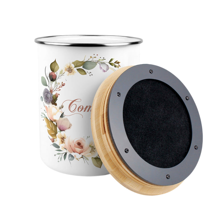 Purely Home Floral Wreath Toller Compost Caddy