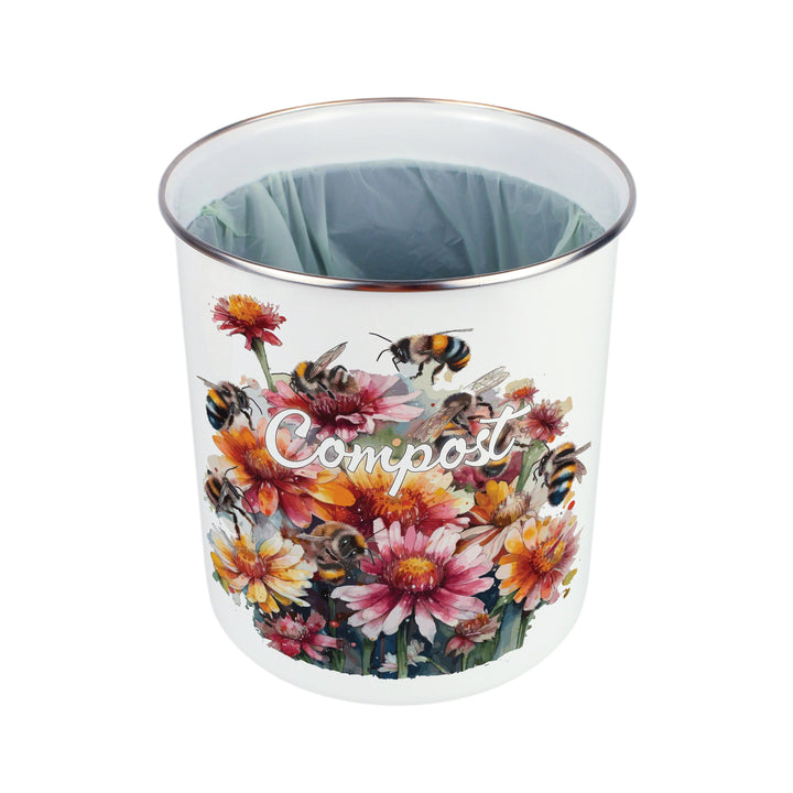 Purely Home Flowers & Bees Toller Compost Caddy