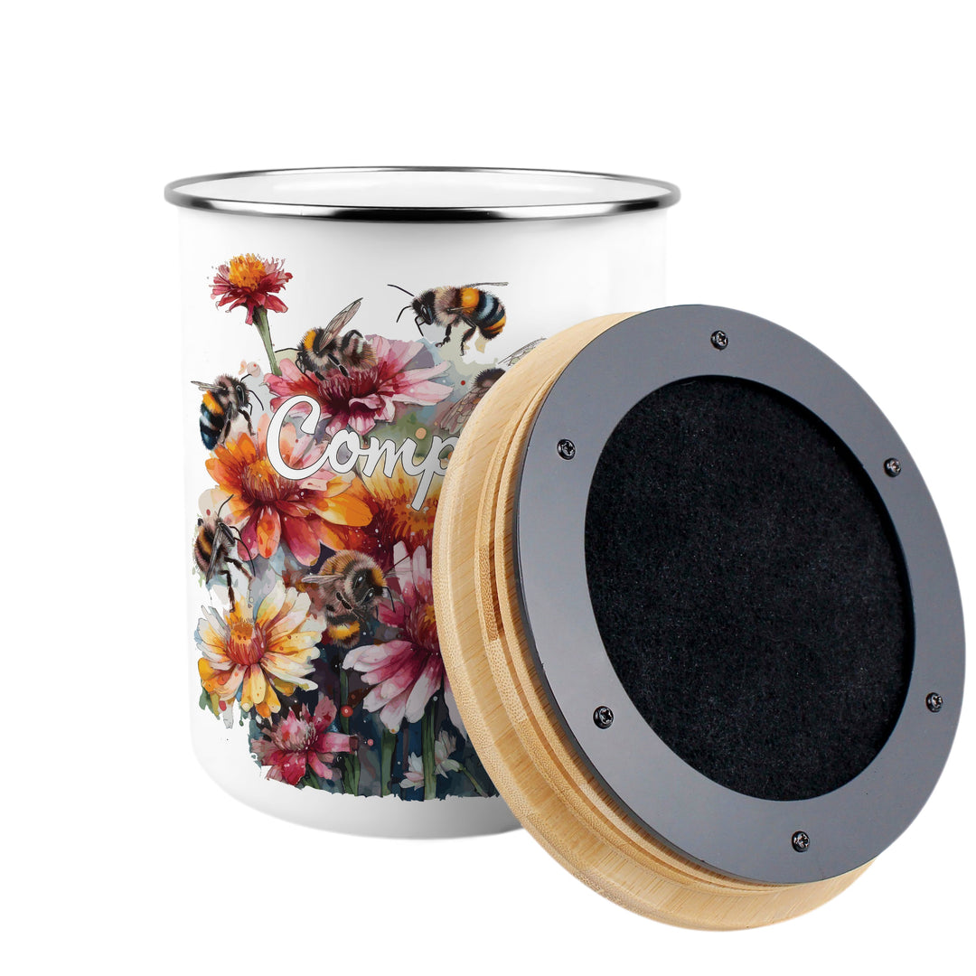 Purely Home Flowers & Bees Toller Compost Caddy