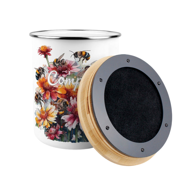 Purely Home Flowers & Bees Toller Compost Caddy
