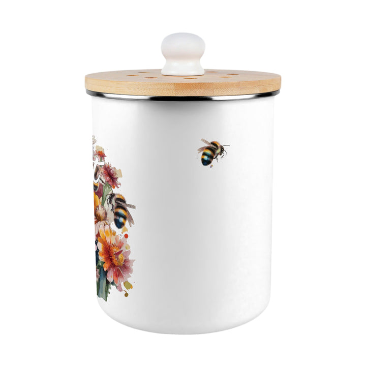 Purely Home Flowers & Bees Toller Compost Caddy