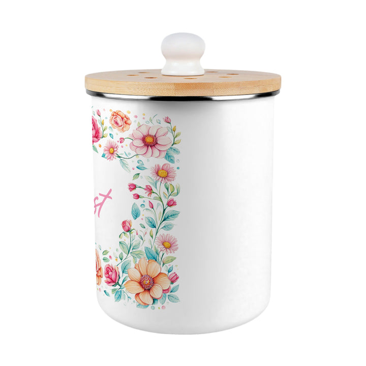 Purely Home Pink Floral Toller Compost Caddy