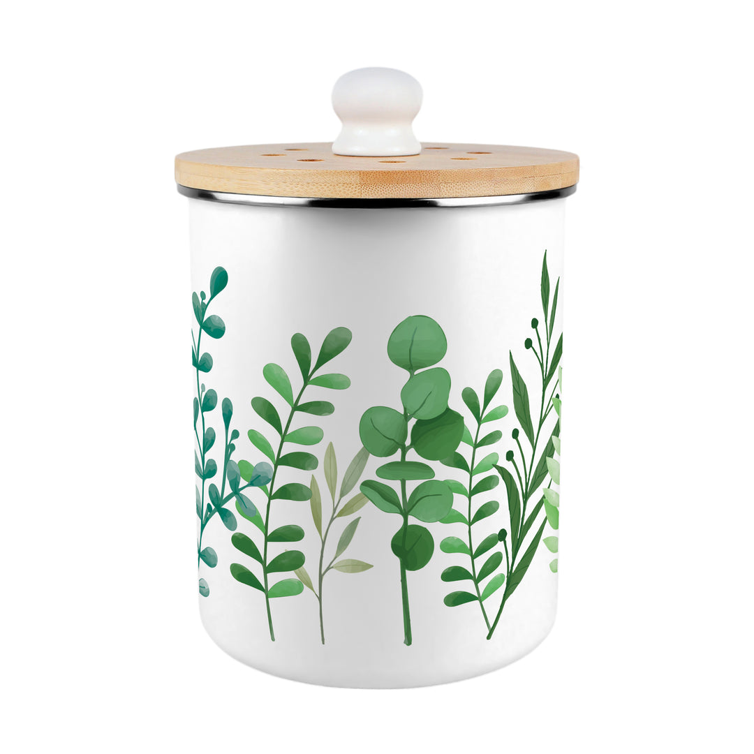 Purely Home Green Foliage Toller Compost Caddy