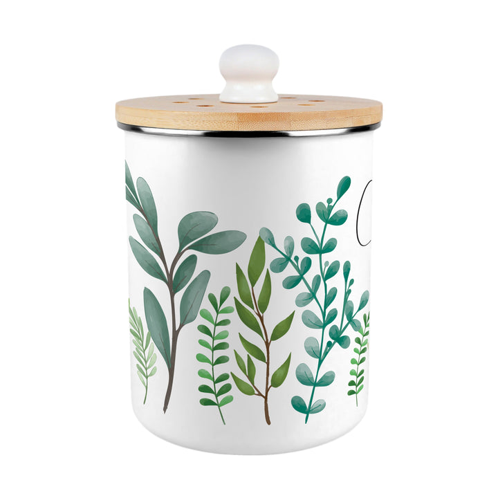 Purely Home Green Foliage Toller Compost Caddy